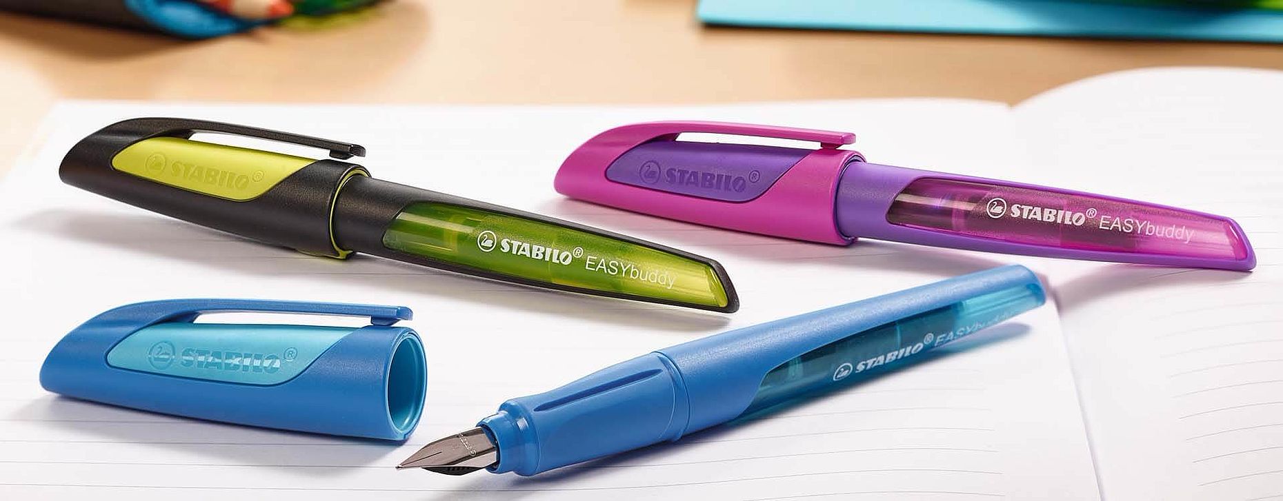 Stylo plume enfant - STABILO EASYbirdy - stylo plume enfant -  Bleu/turquoise avec clé de réglage