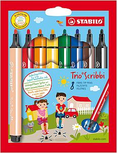 STABILO Trio® 2 en 1 Rotulador de dos puntas, punta fina/gruesa, colores  surtidos - Rotuladores de punta de fibra Kalamazoo
