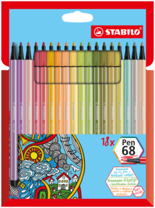 set kit 20 pennarelli STABILO PEN 68 1mm per disegnare bambini